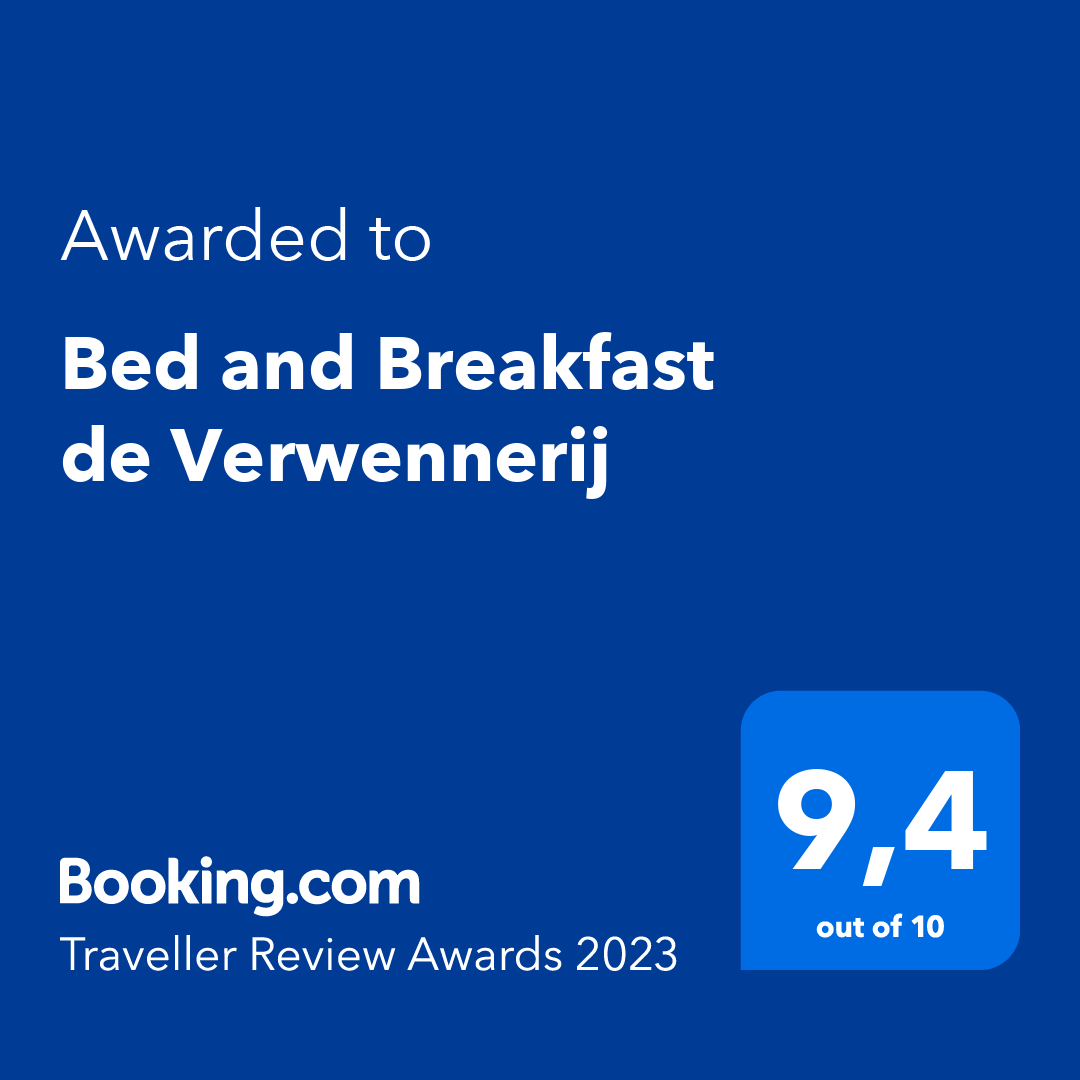 Traveller Review Awards 2020, een 9.7 uit 10 voor Bed and Breakfast de Verwennerij